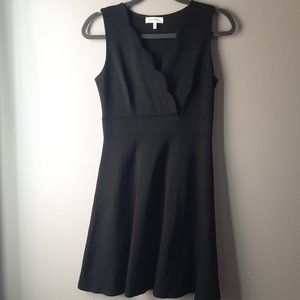 Monteau Little Black Dress Scalloped Collar | M